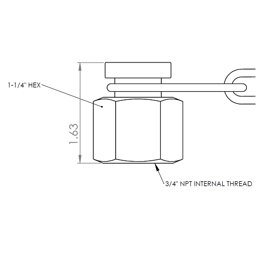 3/4" Pipe Cap with Chain