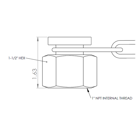 1" NPT Pipe Cap with Chain
