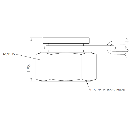 1.5" NPT Pipe Cap with Chain